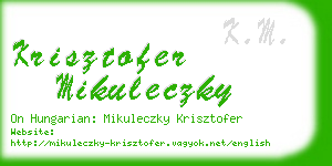 krisztofer mikuleczky business card